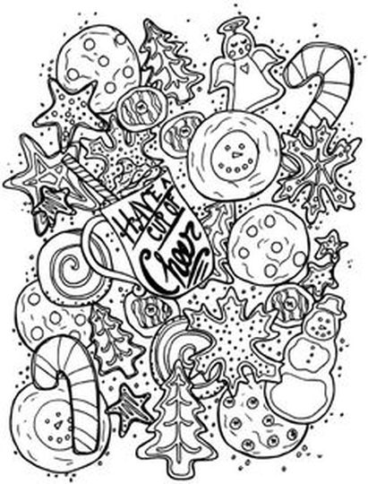 Christmas Doodle Coloring Pages - Part 2
